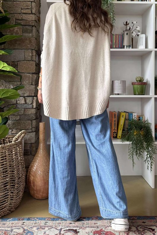 Charli Circle Knit Top Oatmeal 